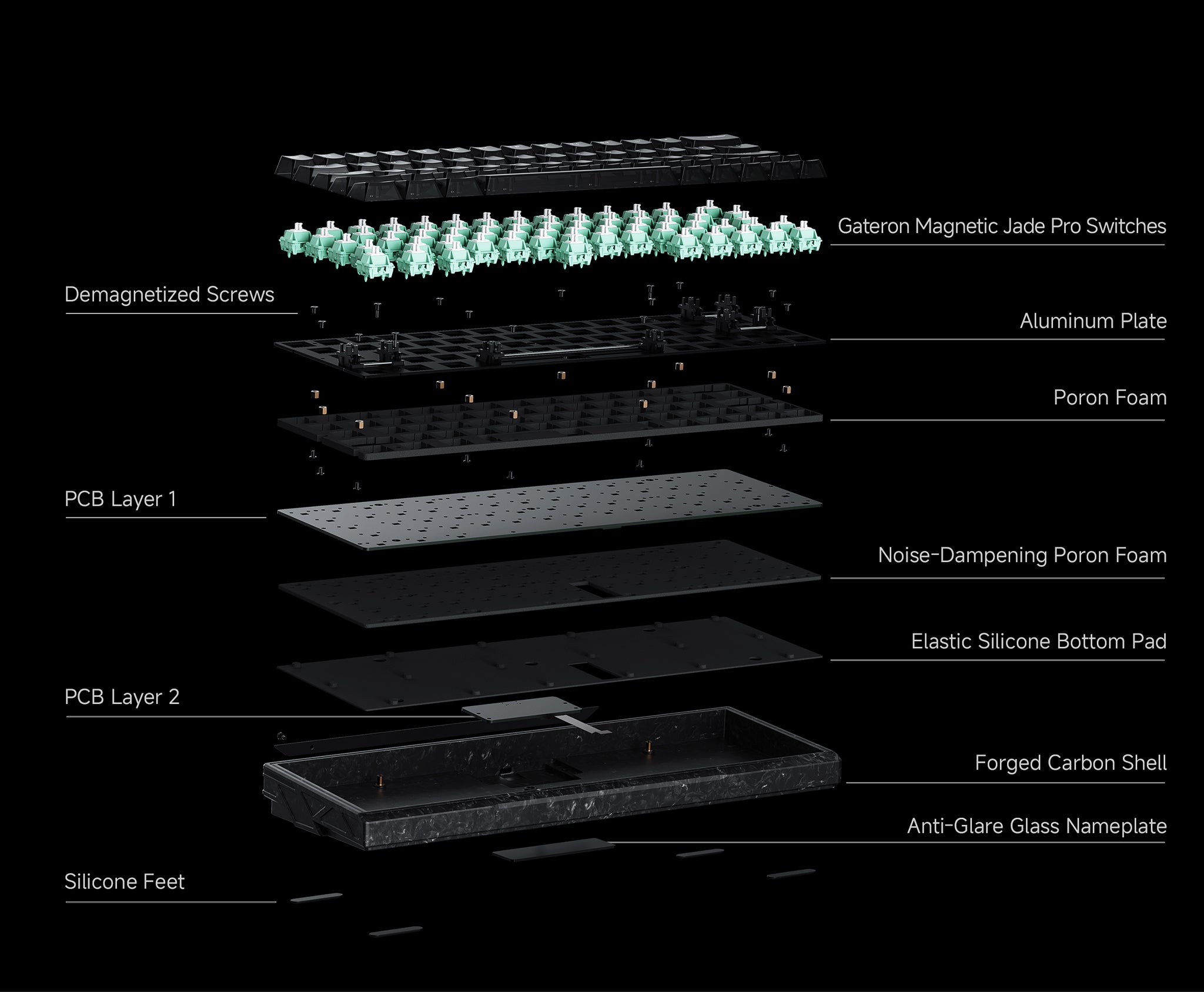 YING63 Forged Carbon Fiber Keyboard